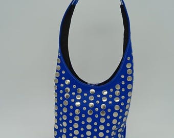 Studded leather shoulder bag, women studded bag, studded leather bag, festival leather bag, studded shoulder bag for women, gift for her