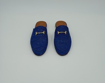 Mocasines de rafia marroquí hechos a mano para hombre: zapatos de boda, regalo artesanal, calzado natural de verano, zapatos de rafia para hombre