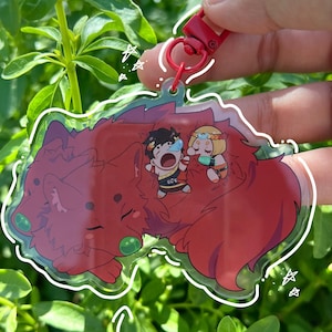 HADES Zagreus and Melinoe w/ Cerberus 3.5in Acrylic Keychain