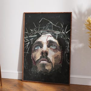 Christ - Impressionist Christian Wall Art Printable, Crown of Thorns, Easter Faith Decor