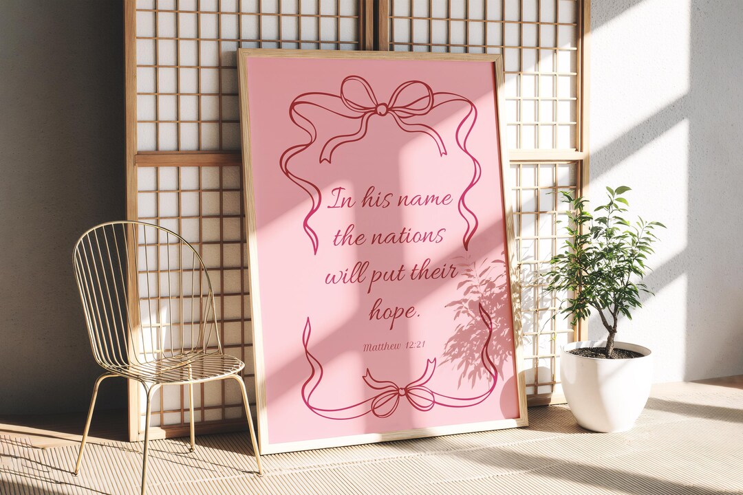 Matthew 12:21 Bible Verse Print | Christian Wall Art (digital Download ...