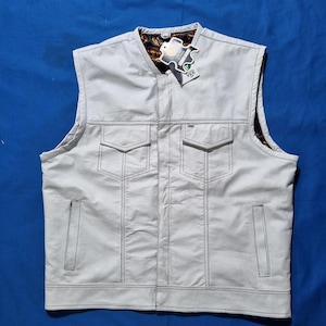 Men&#39;s Premium Leather Waistcoat - Cowhide Leather Vest
