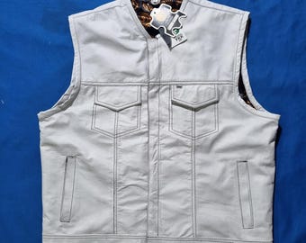 Men's Premium Leather Waistcoat - Cowhide Leather Vest