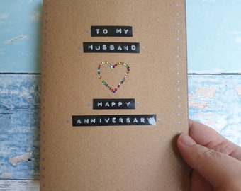 To my Husband, Happy anniversary card, wedding anniversary card