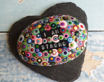 I am strong, spotty rock art, mental health support