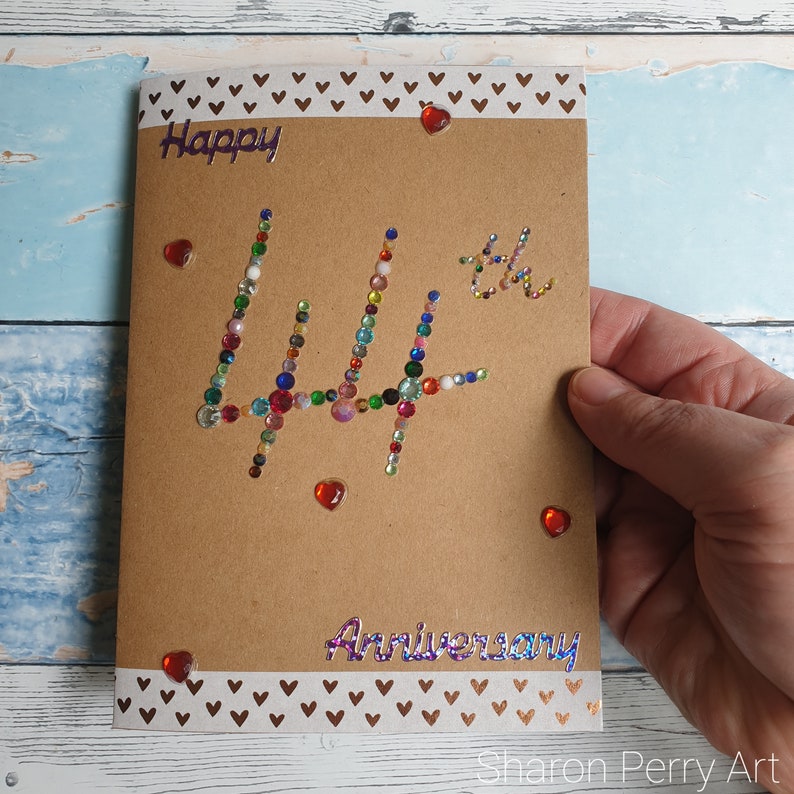 44th anniversary card, wedding anniversary, UK seller, 44 Happy Anniversary