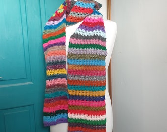 Crochet scarf, multicoloured