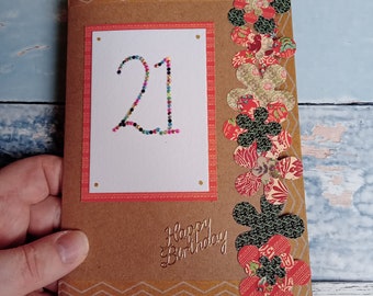 21st birthday card, blank inside, 21