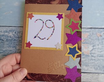 29th happy birthday greeting card 29, blank inside