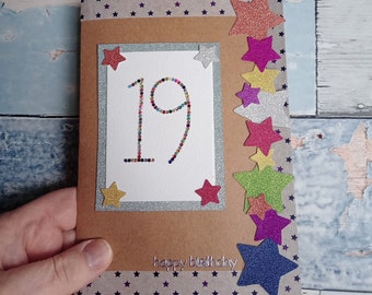 19th birthday card, blank inside, 19