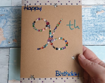 96th birthday card, recycled card