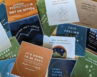Kies je eigen stickers Set van 5: sticker chronische ziekte, sticker chronisch zieke, sticker positieve, sticker Spoonie, sticker geestelijke gezondheid