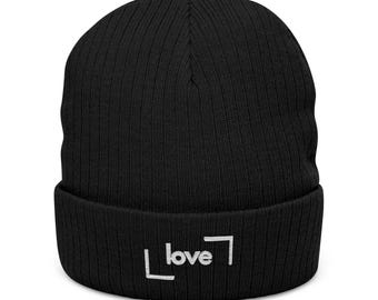 LOVE™ Beanie | Ribbed Knit Cap, Love Knows No Boxes, No Borders, No Limiting Beliefs | Love Just Is, Love is YOU | Share it, Spread it #love