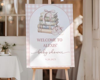New Chapter Begins Baby Shower Welcome Sign, Storybook Baby Shower Sign Printable, Baby Shower Book Themed Decor, Baby Sprinkle Welcome Sign