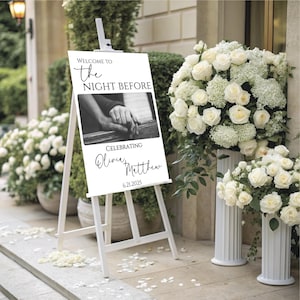 Rehearsal Dinner Welcome Sign, The Night Before Welcome Sign, Wedding Rehearsal Dinner Sign, Wedding Rehearsal Sign, Wedding Signage