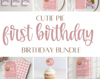 Cutie Pie First Birthday Invitation, Cutie Pie Birthday, Cutie Pie Birthday Invitation, Cutie Pie Birthday Girl, First Birthday Invite