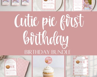 Cutie Pie First Birthday Invitation, Cutie Pie Birthday, Cutie Pie Birthday Invitation, Cutie Pie Birthday Girl, First Birthday Invite