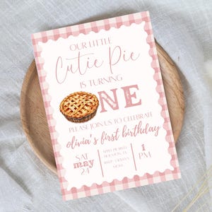 Cutie Pie First Birthday Invitation, Cutie Pie Birthday, Cutie Pie Birthday Invitation, Cutie Pie Birthday Girl, First Birthday Invite