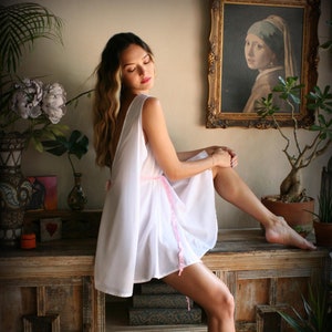 White cotton babydoll nightie 2025