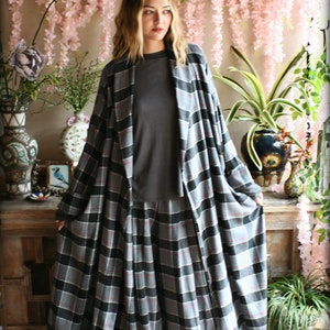 LIMITED EDITION Gray Flannel Plaid Robe Cotton Flannel Flannel Sleepwear Cotton Flannel Robe Flannel Lingerie Cotton Robe image 3