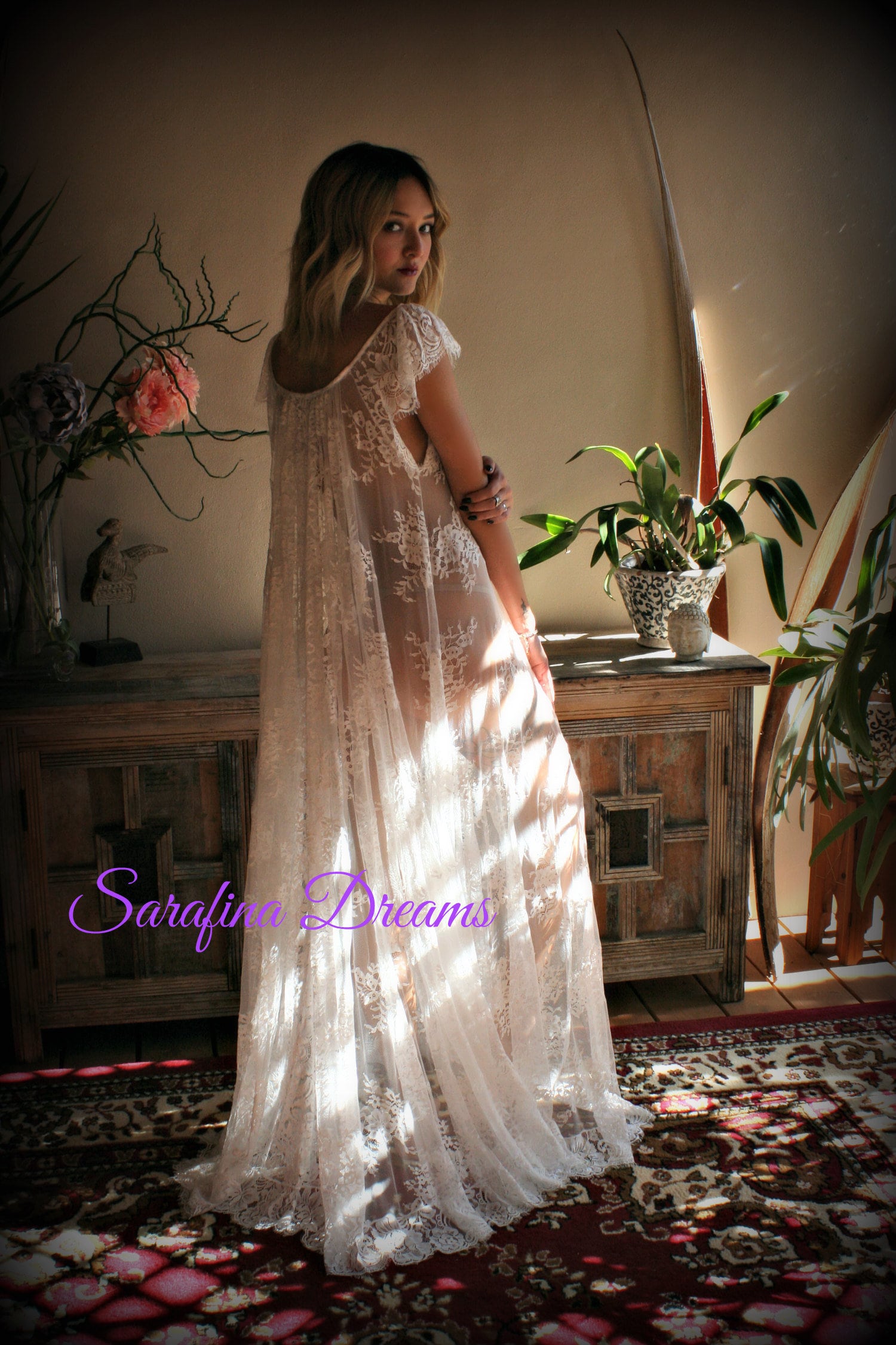 Bridal Lace Nightgown Wedding Sleepwear Full Sweep Bridal - Etsy