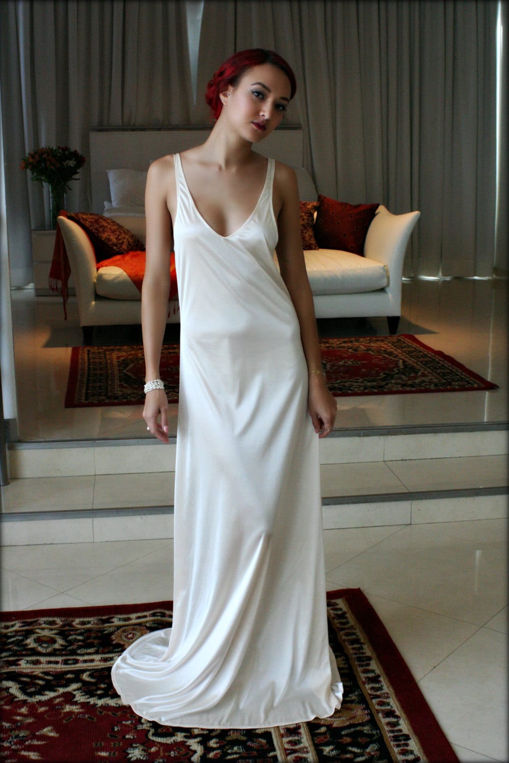 Bridal Nightgown Satin Slip Dress Liner Bridal Slip Wedding Etsy