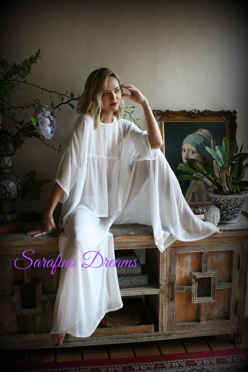 Bridal Chiffon Pajama's Bridal Sleepwear Wedding Lingerie - Etsy