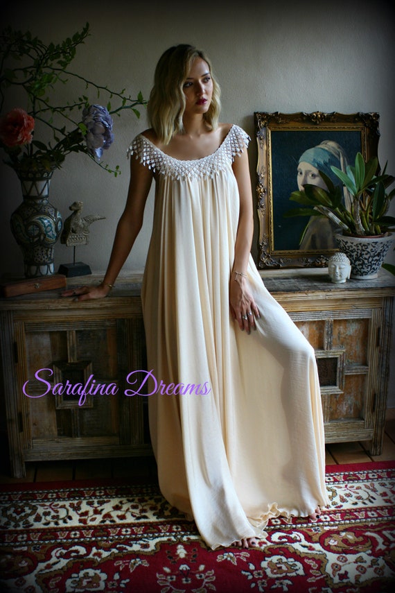 Satin Nightgown Blush White Satin Lingerie Satin Bridal Nightgown Wedding Lingerie Bridal Lace Sleepwear Satin Sleepwear Bridal Lingerie