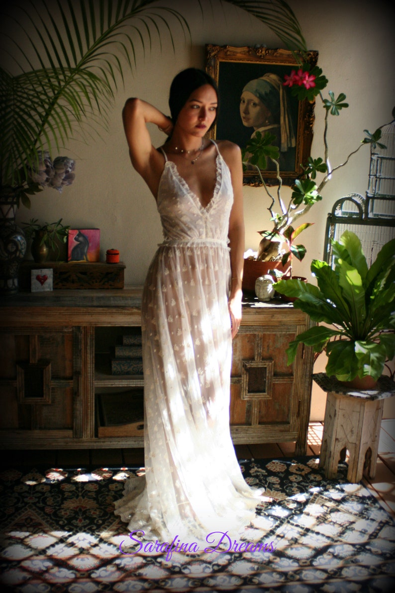 Bridal Nightgown Backless Lace Wedding Sleepwear Bridal - Etsy