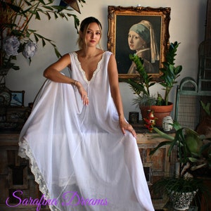 Cotton Nightgown White Cotton Sleepwear Backless Dress | Etsy
