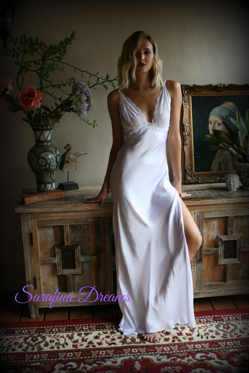 bridal satin nightgown