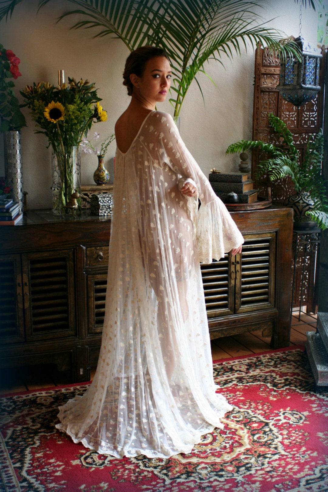 Ivory Lace Bridal Nightgown Full Swing Poets Ruffled Lingerie