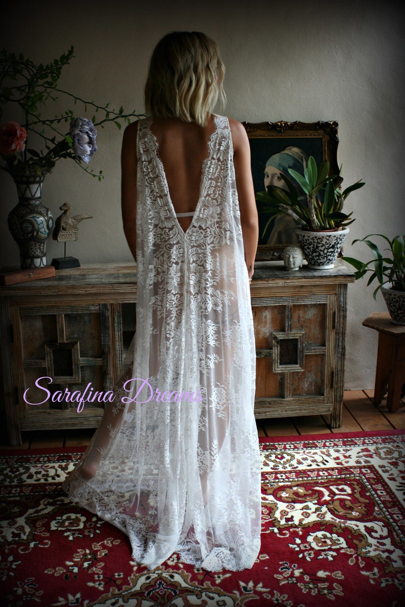 Bridal Lace Backless Nightgown Wedding Sleepwear Bridal - Etsy Canada