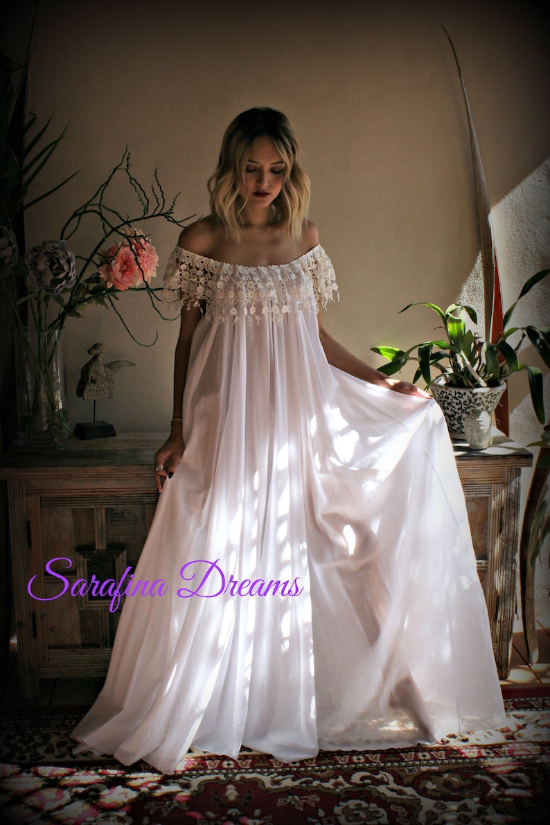 Cotton Nightgown White Cotton Sleepwear Honeymoon Cotton | Etsy
