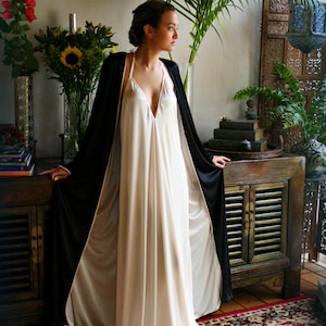 Reversible Satin Robe Two Tone Two Color Bridal Robe Black Wedding Robe ...