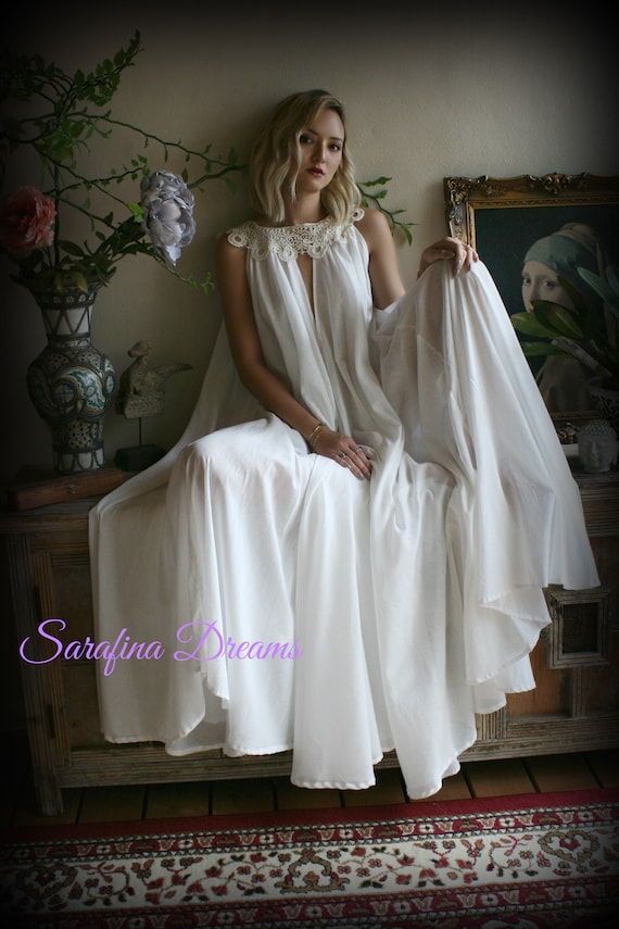 100% Cotton Nightgown Jane Austen Full Sweep Lingerie Sleepwear Nightgown  Cotton Lingerie Honeymoon Cotton Sleepwear -  New Zealand