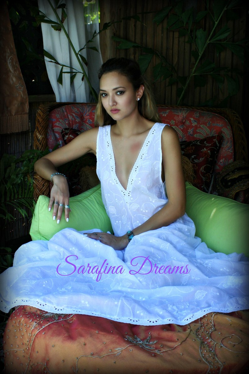 white cotton eyelet nightgown