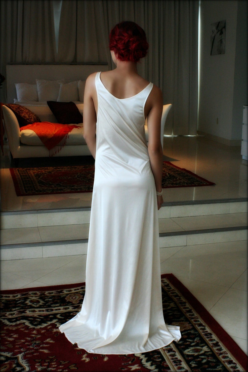 black long slip dress