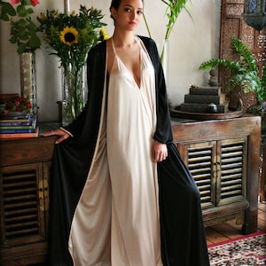 Reversible Satin Robe Two Tone Two Color Bridal Robe Black Wedding Robe ...