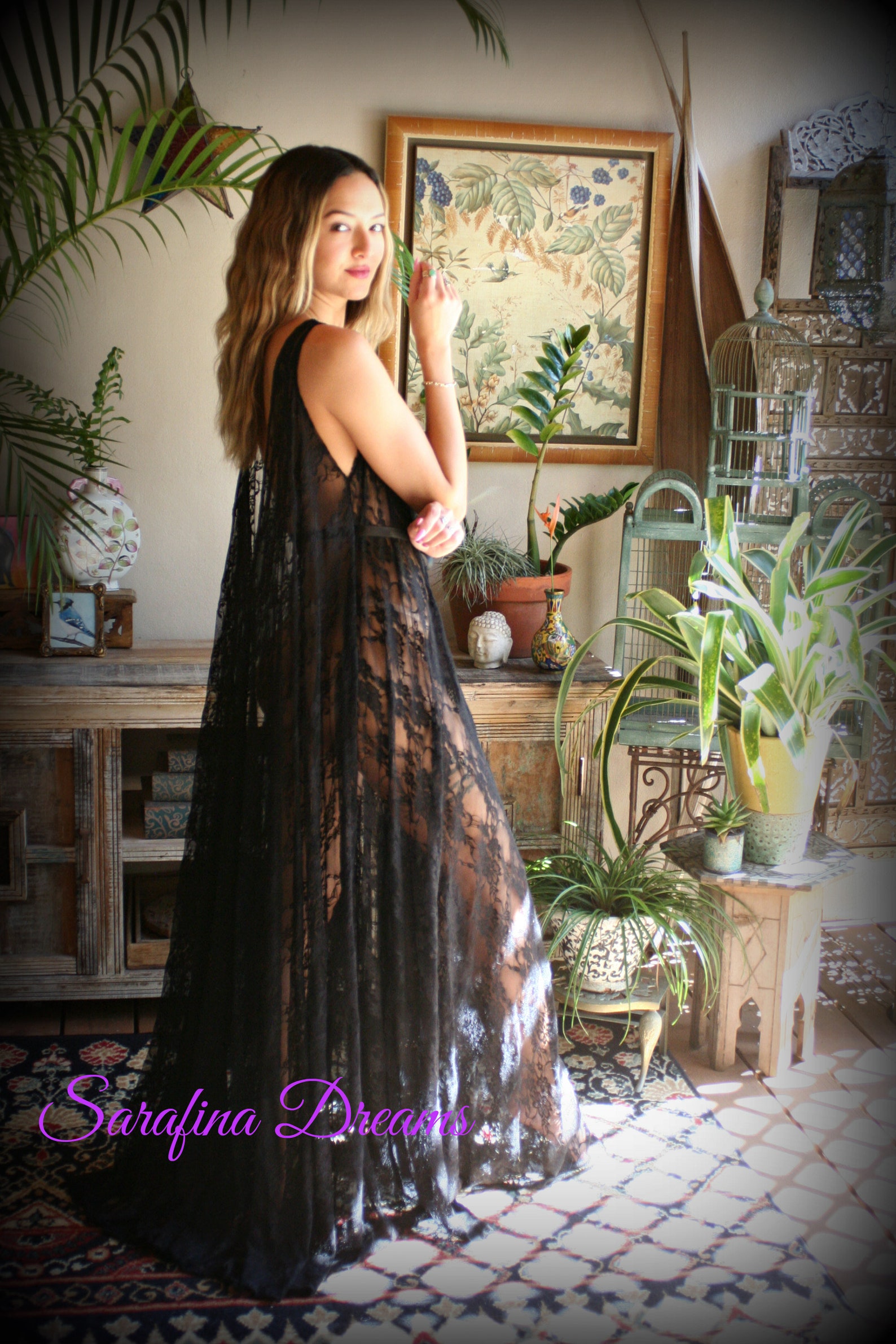 Black Lace Backless Nightgown Lace Lingerie Black Lace - Etsy