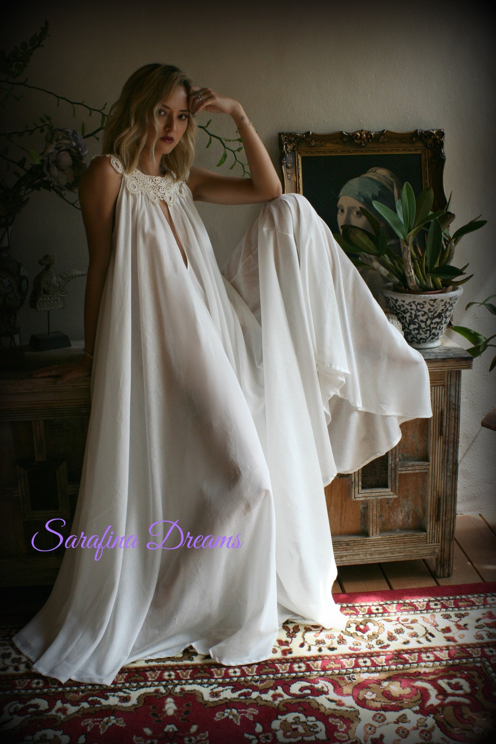 100% Cotton Nightgown Jane Austen Full Sweep Lingerie - Etsy