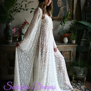 Ivory Lace Bridal Robe Wedding Lingerie Mesh Lace Bridal - Etsy