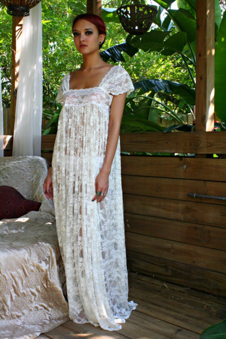Sheer Lace Bridal Nightgown Wedding Lingerie Romance Boudoir | Etsy
