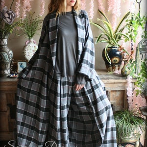 LIMITED EDITION Gray Flannel Plaid Robe Cotton Flannel Flannel Sleepwear Cotton Flannel Robe Flannel Lingerie Cotton Robe image 5