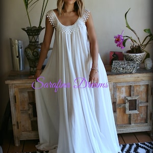 Cotton Nightgown White Cotton Sleepwear Honeymoon Cotton - Etsy