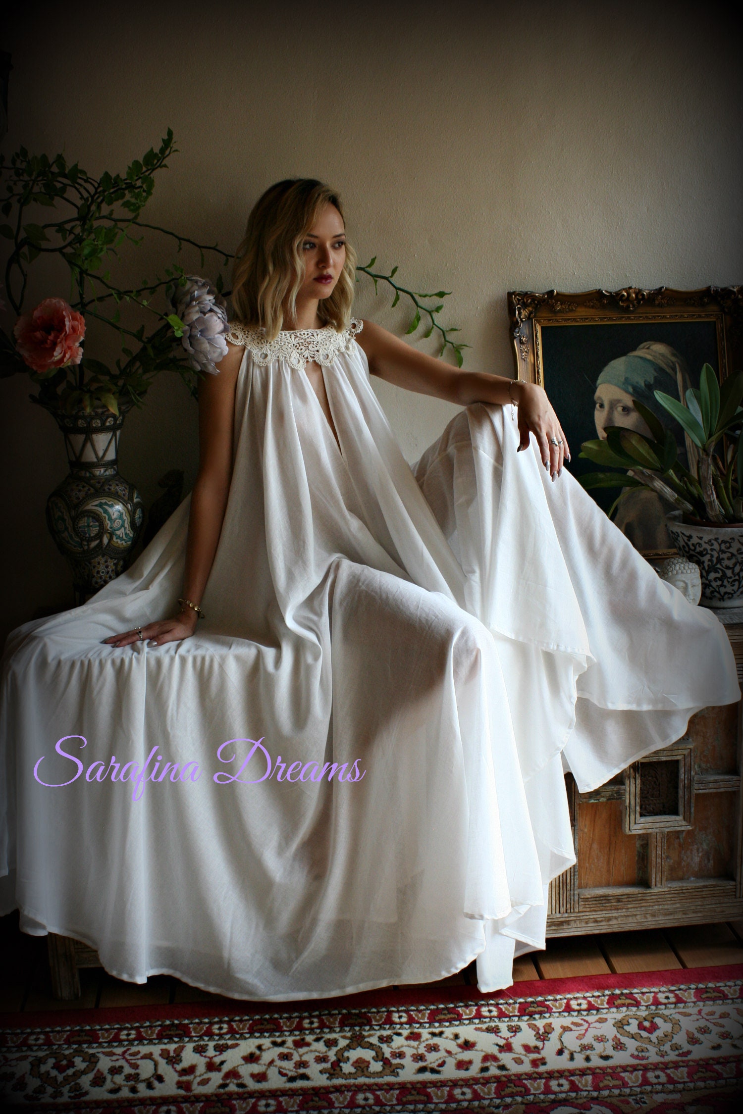 100 Cotton Nightgown Jane Austen Full Sweep Lingerie Etsy