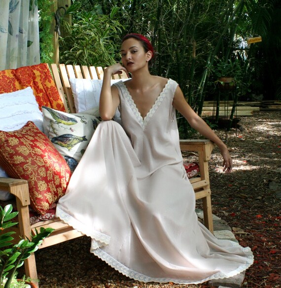 100 Cotton Nightgown Blush Cotton Lingerie Cotton Sleepwear Etsy