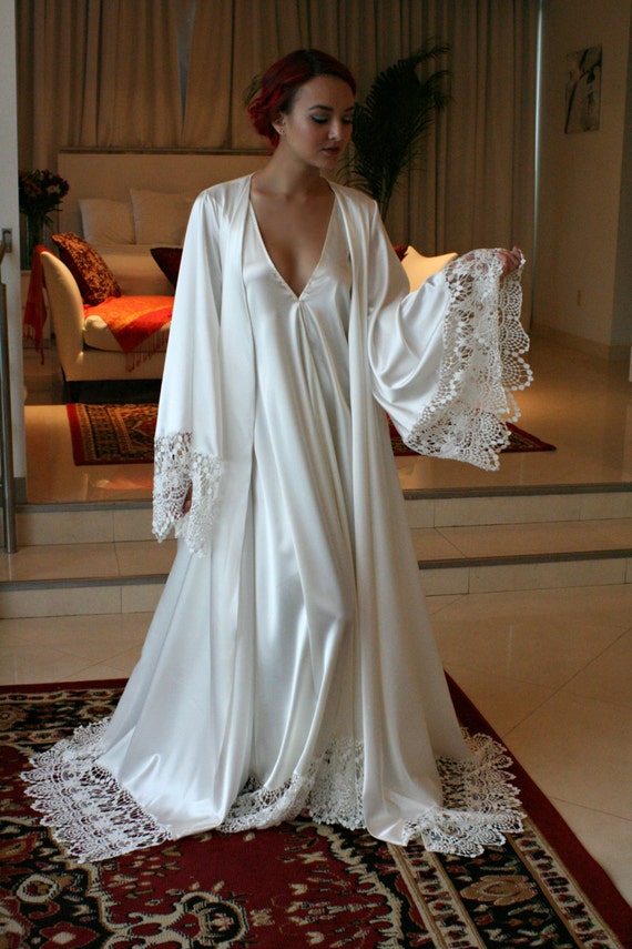Satin Bridal Robe Wedding Trousseau Satin Sleepwear Wedding Robe