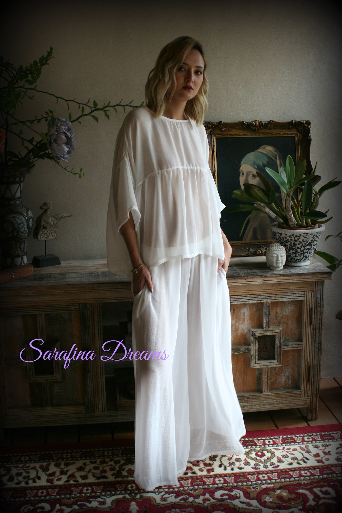 Bridal Chiffon Pajama's Bridal Sleepwear Wedding Lingerie | Etsy
