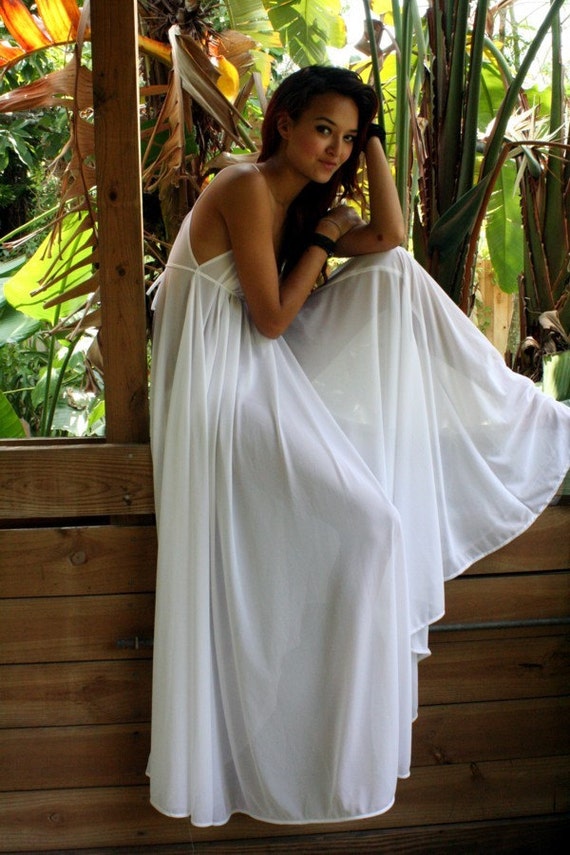 Grecian Goddess Nightgown Wedding White -